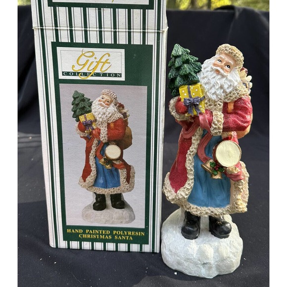 GIFT COLLECTION HAND PAINTED POLYRESIN CHRISTMAS SANTA IN BOX -Ch6 - Picture 1 of 7